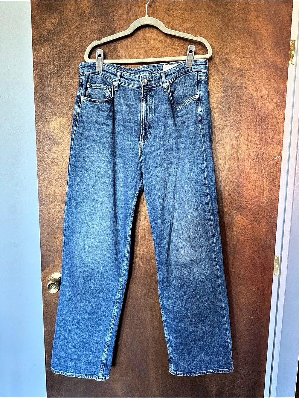 rag & bone Lori Mid-Rise Wide Leg Jeans Macon Waist 32 Like New